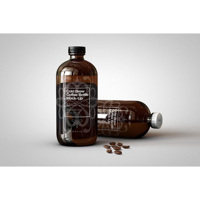 Cold Brew Coffee Bottle Mock Up - Photoshop