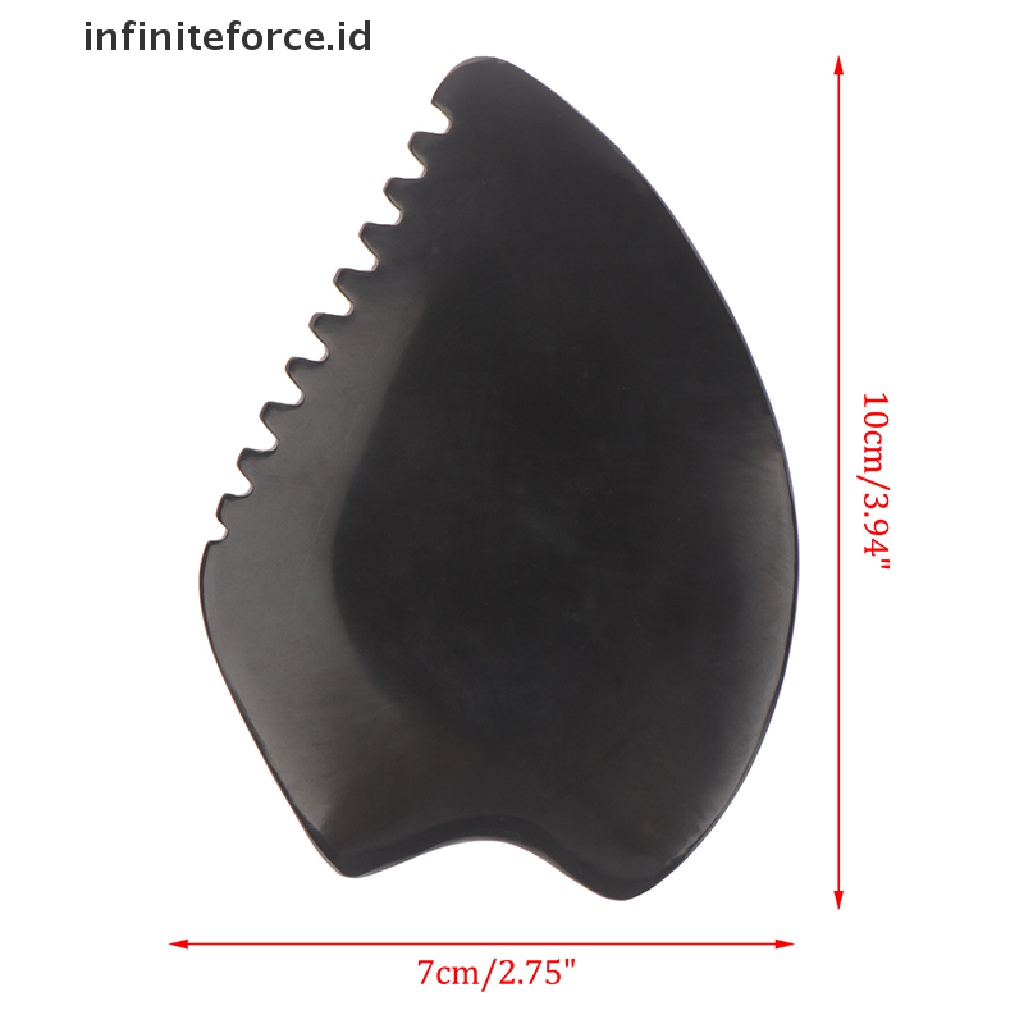 (infiniteforce.id) 1pc Alat Pijat Gua Sha Bahan Batu Bian Alami Warna Hitam