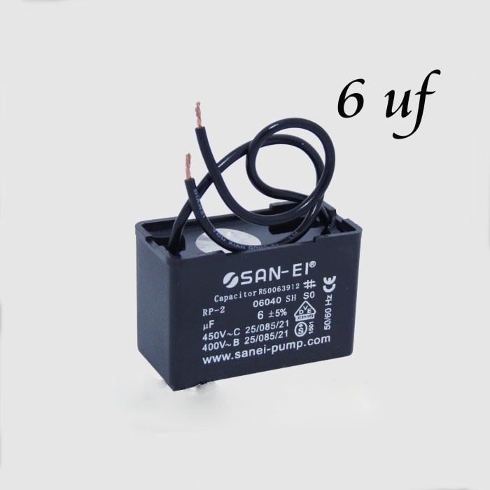 6 uf / 450V SAN-EI CAPACITOR KOTAK / CAPASITOR PETAK / KAPASITOR POMPA