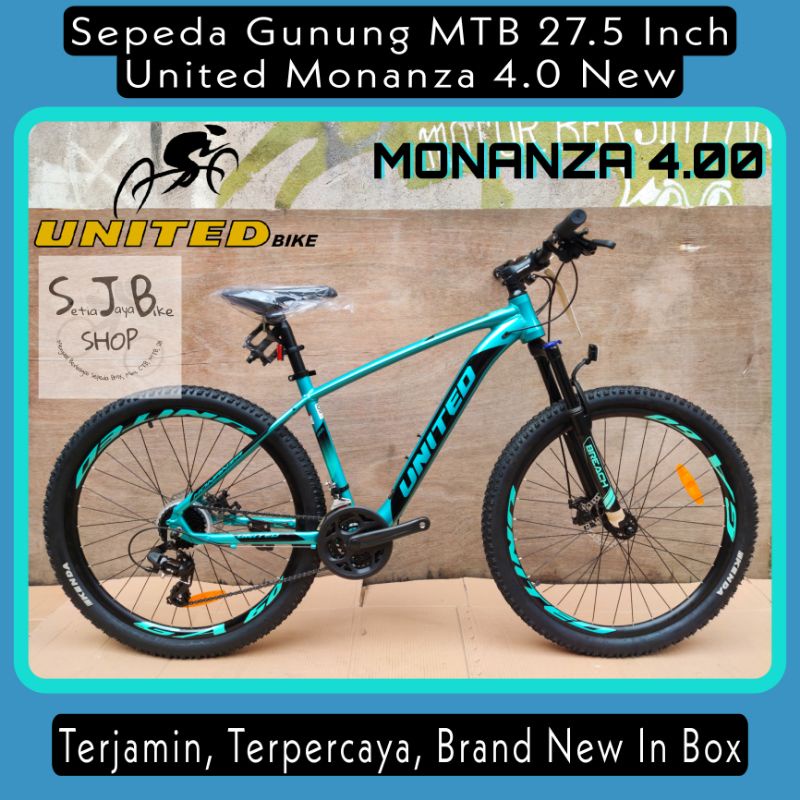 Sepeda Gunung MTB 27.5 Inch UNITED MONANZA 4.00 New Alloy 3x8 Speed