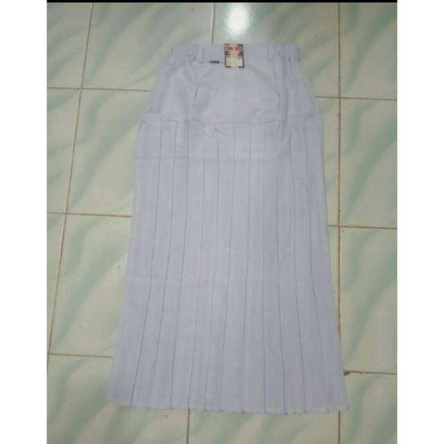 Rok sekolah turun pinggang putih murah