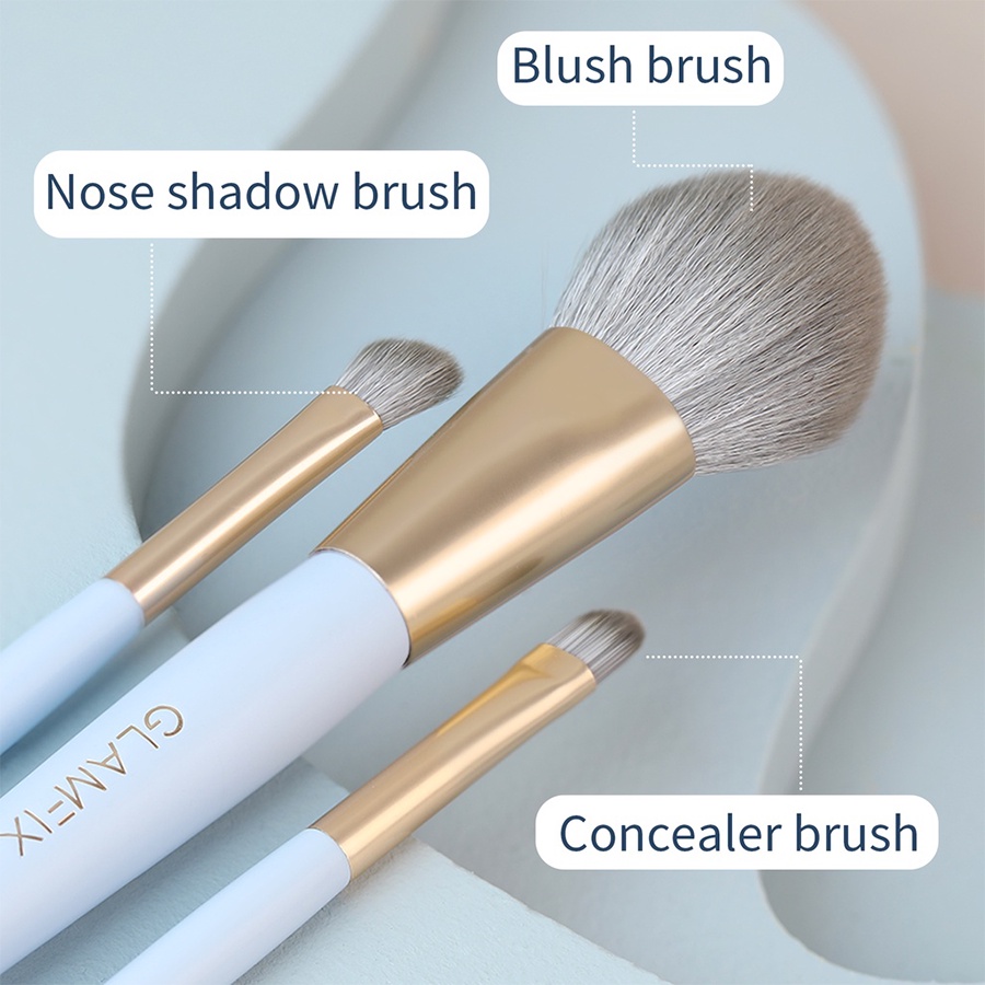 ❤ BELIA ❤ GLAMFIX Pro Limited Brush Set 5pcs | Exclusive Face Brush Set 3 Pcs | Exclusive Contour Brush Set 3 Pcs | FREE POUCH | GLAM FIX Alat Kecantikan Makeup