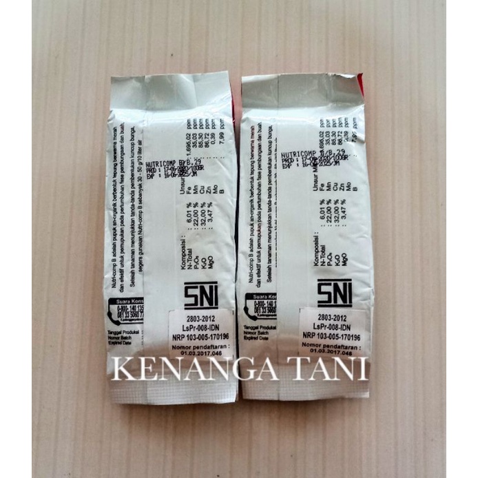Pupuk Buah Nutricomp B Kemasan 100gr