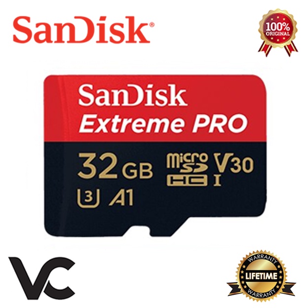 MicroSD SanDisk Extreme Pro 32GB 4K A1 V30 U3 Memory Card Micro SD Kartu Memori