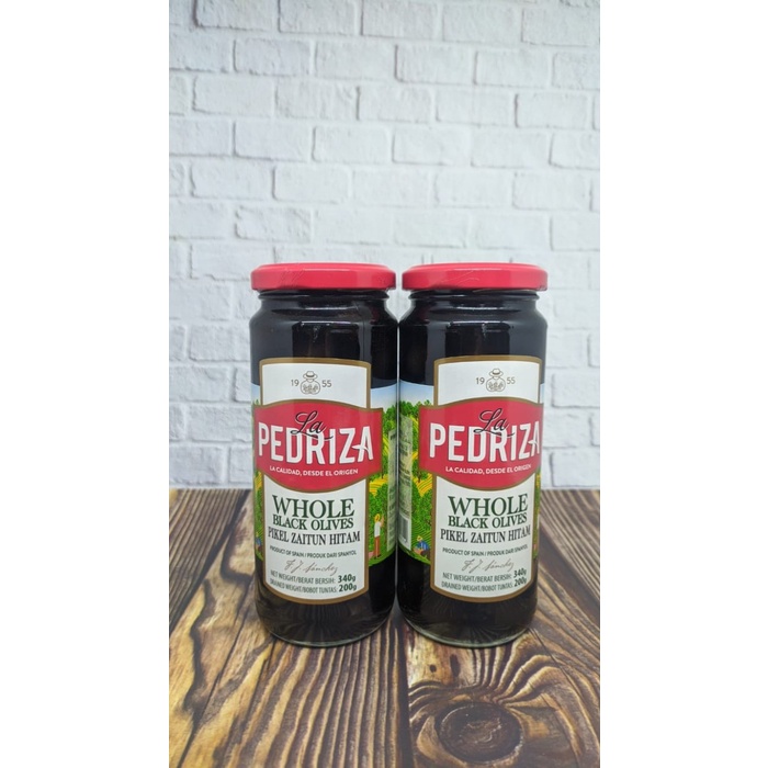 

Kalengbuah- La Pedriza Whole Black Olives/Pickle Zaitun Utuh 340Gr -Buah-Kaleng.