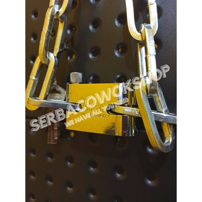 Gembok Rantai 60x60 cm Besi 5 mm Chain Lock Tebal Pengaman Serbaguna