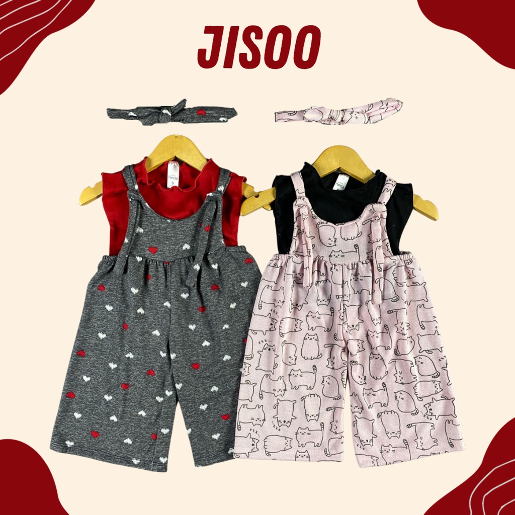 9BLN-3TH OVERALL BAYI JISOO SET BAJU BAYI FREE HEADBAND BY LITTLE KODA (4 IN 1 SET) (SNI)