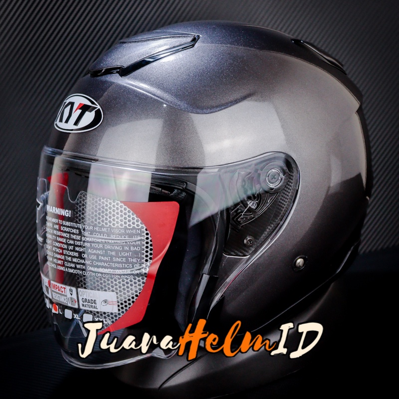 Jual KYT HELM KYOTO SOLID / GUNMETAL / kyoto HALF FACE Shopee Indonesia