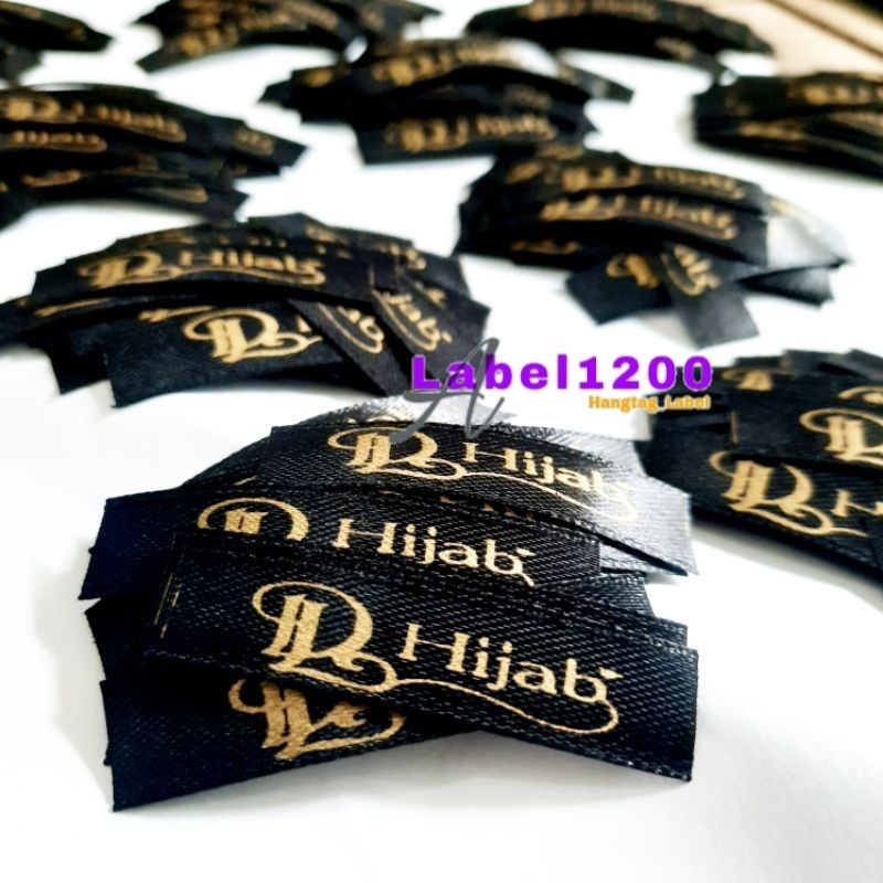 

label hijab label pita satin bonus potong label baju