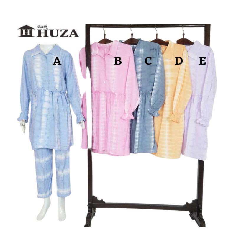 CP Leoni (TD) Batik Huza / setelan celana daster oneset tiedye