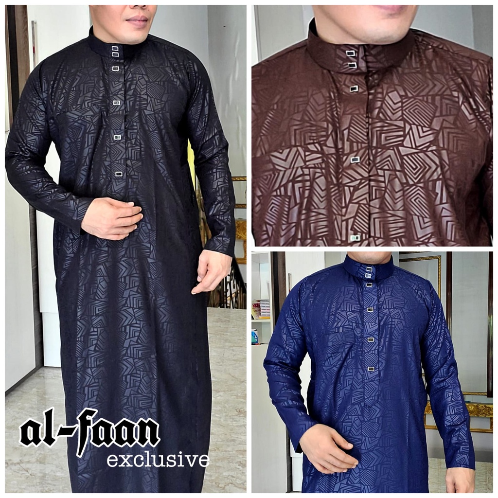 Jubah Gamis Pria Oblong Jubah muslim Gamis Pria Motif Emboss