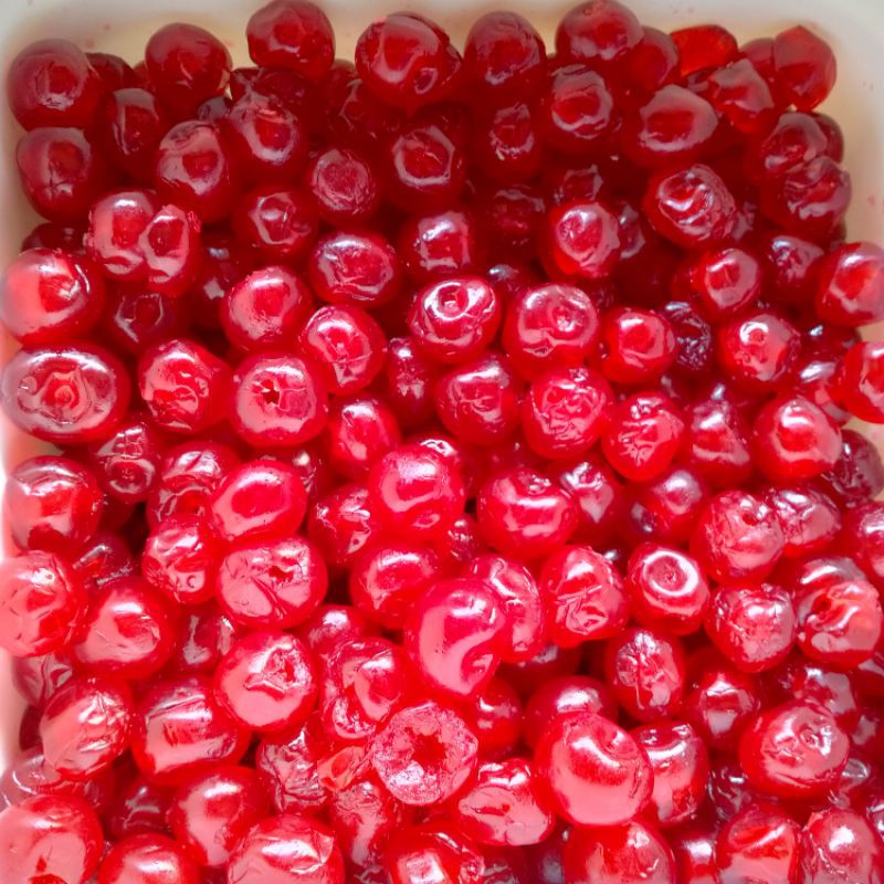 

CHERRY BULAT 500GR (MANISAN CHERRY MERAH TANPA TANGKAI)