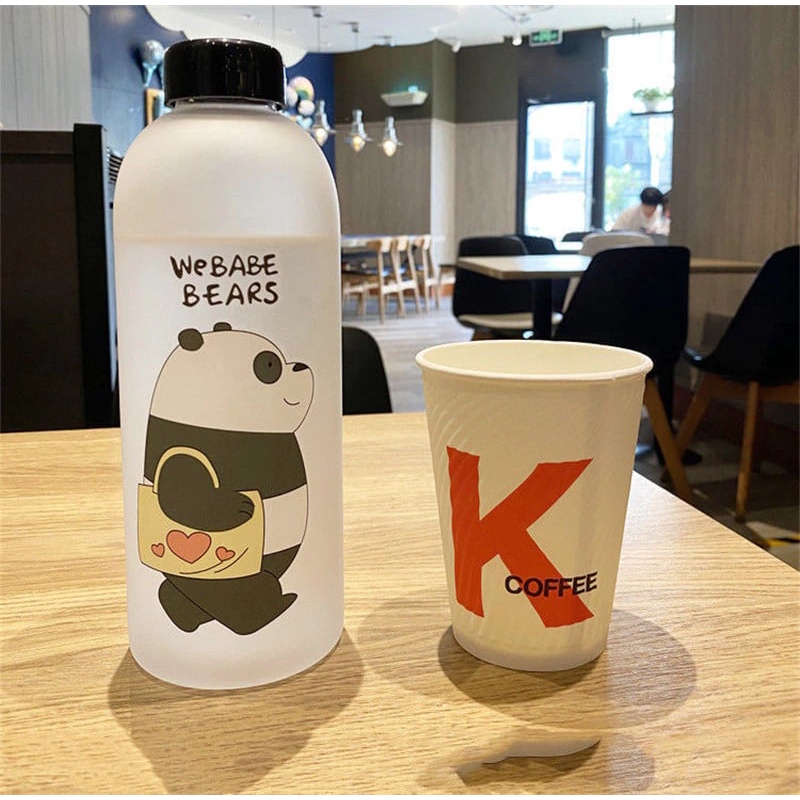 Botol Minum 1000ml Motif We Babe Bears Dengan Sedotan Anti Bocor