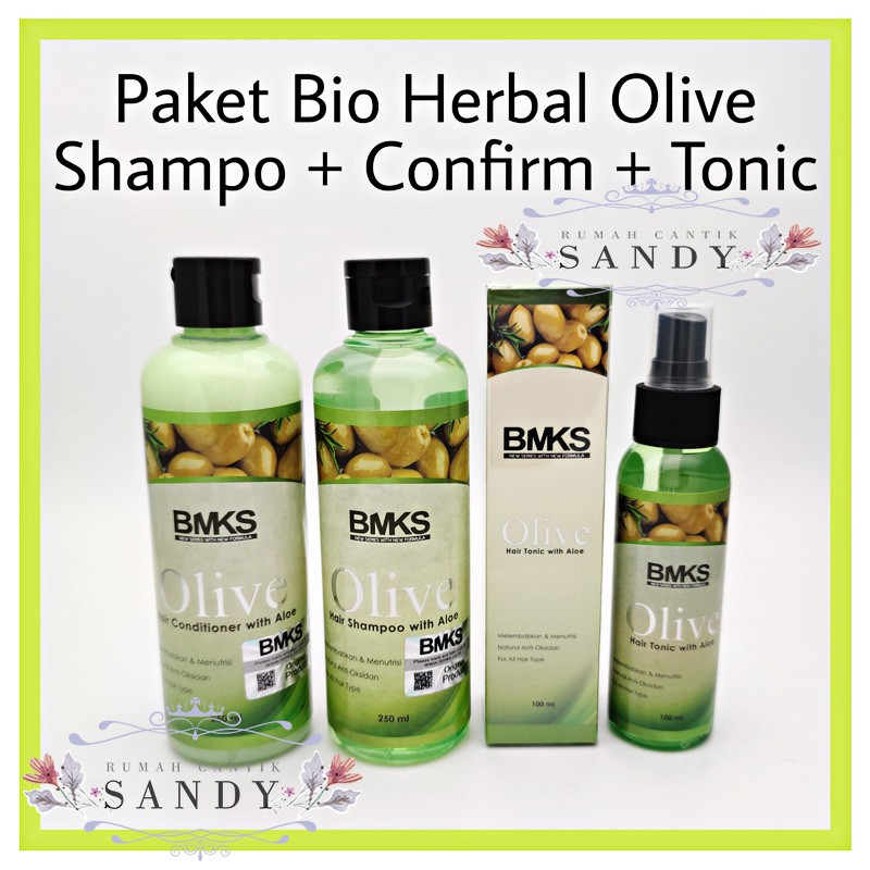 PAKET BMKS OLIVE 3 in 1 ~ ( Shampoo + Conditioner + Hair Tonic)