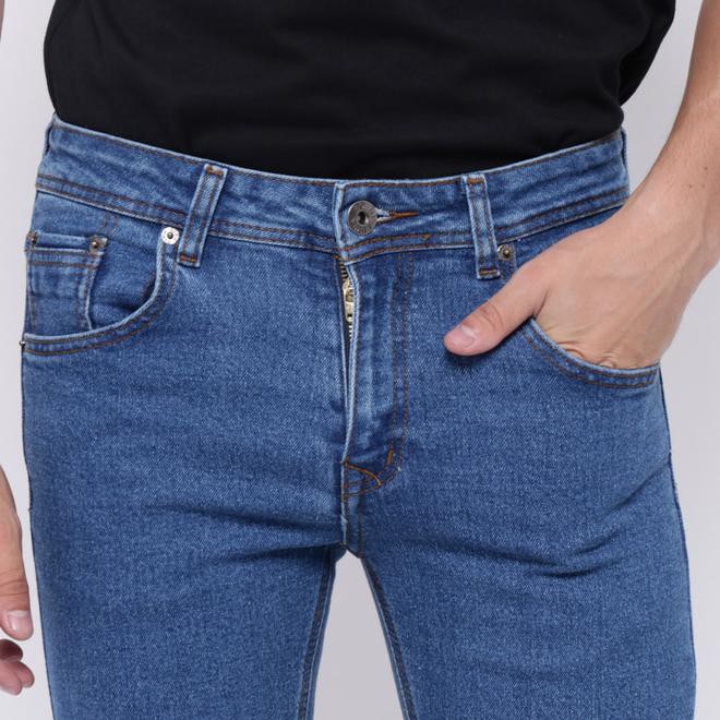 Edwin Celana Jeans Slim Fit Pria Panjang Medium Blue La 02 - Biru, 28