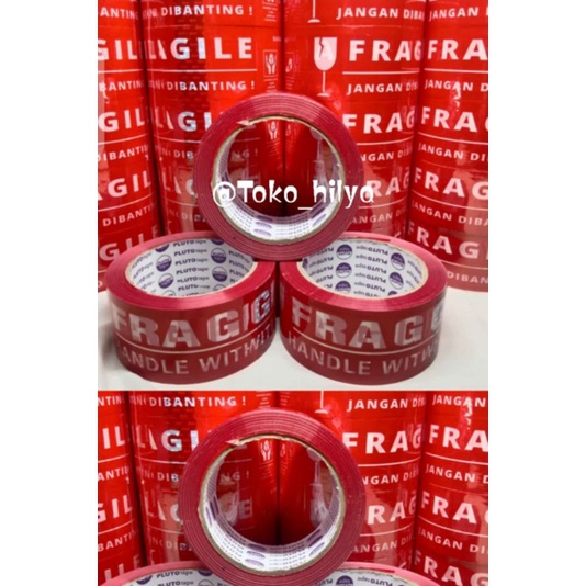 

Fragile merah pluto tape 100 yard