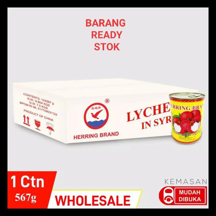 

Promo Herring Brand Leci Kaleng / Lychee In Syrup 567Gr - 1Ctn Makanan Instan Kaleng
