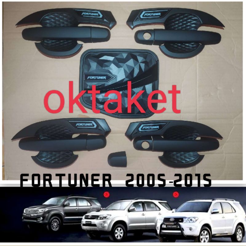 paket outer handle tank cover Fortuner lama  old Grand New 2005 2007 2010 2012 2015 Full hitam sporty Diamond