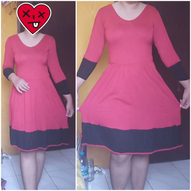 Preloved Dress Merah / Preloved Dress Imlek  Preloved Midi Dress Oclo Mayoutfit Diamore Myrubyliciou