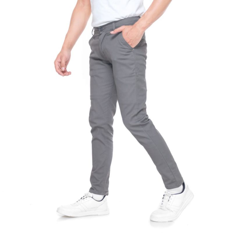 Celana panjang Chinos pria slim fit casual Kerja santai