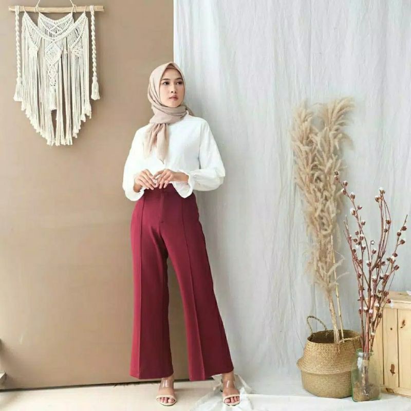 Celana Kulot Scuba Premium Import