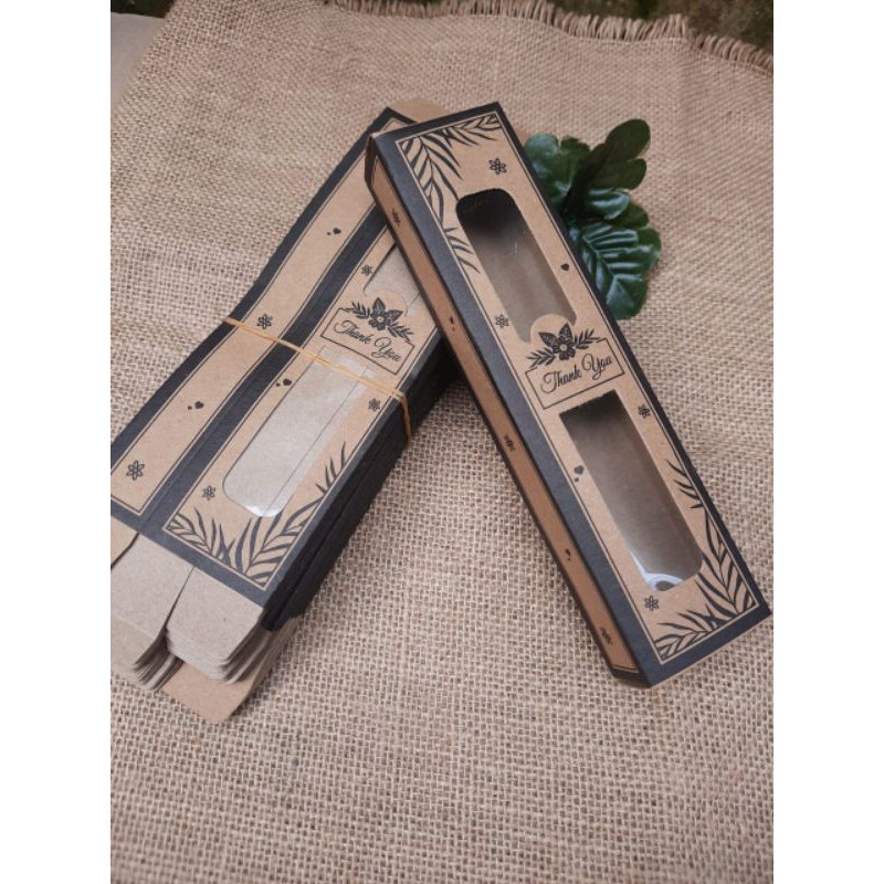 souvenir paper box tempat sendok garpu sumpit rustic murah