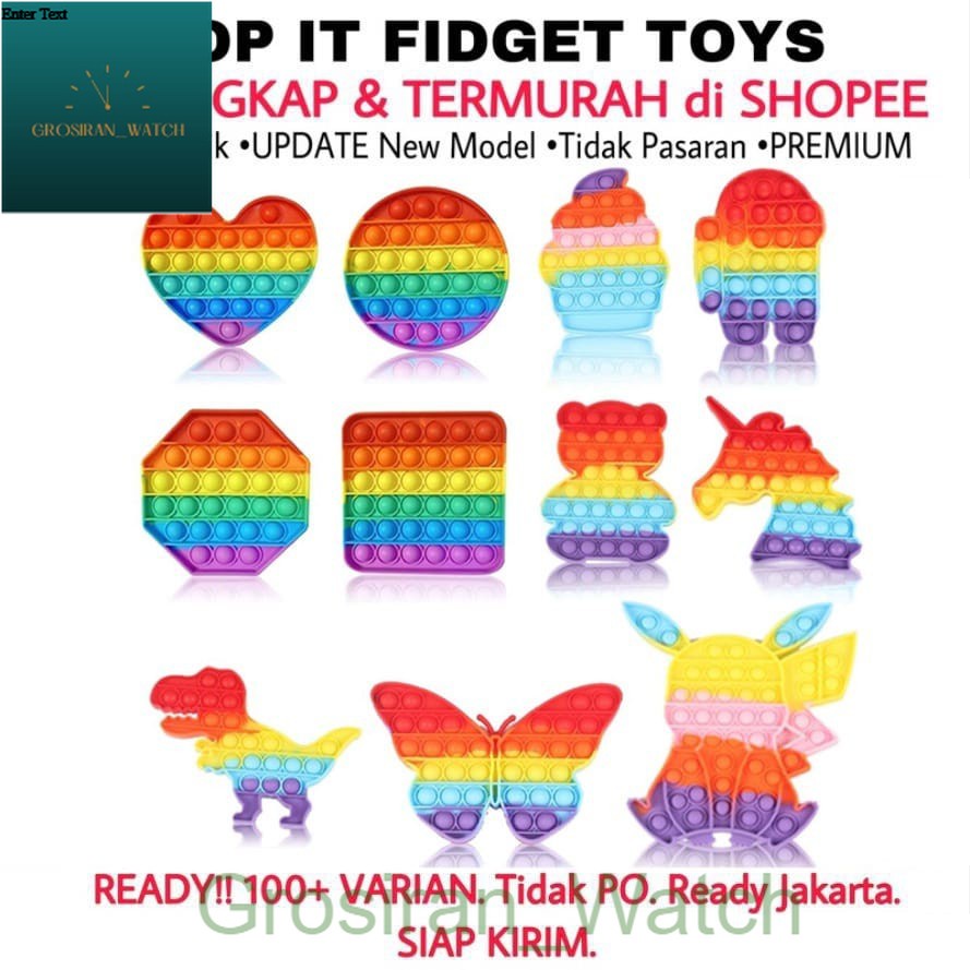 Pop It Fidget Toy Murah Rainbow Mainan Anak Penghilang Stress Tiktok [G_W]