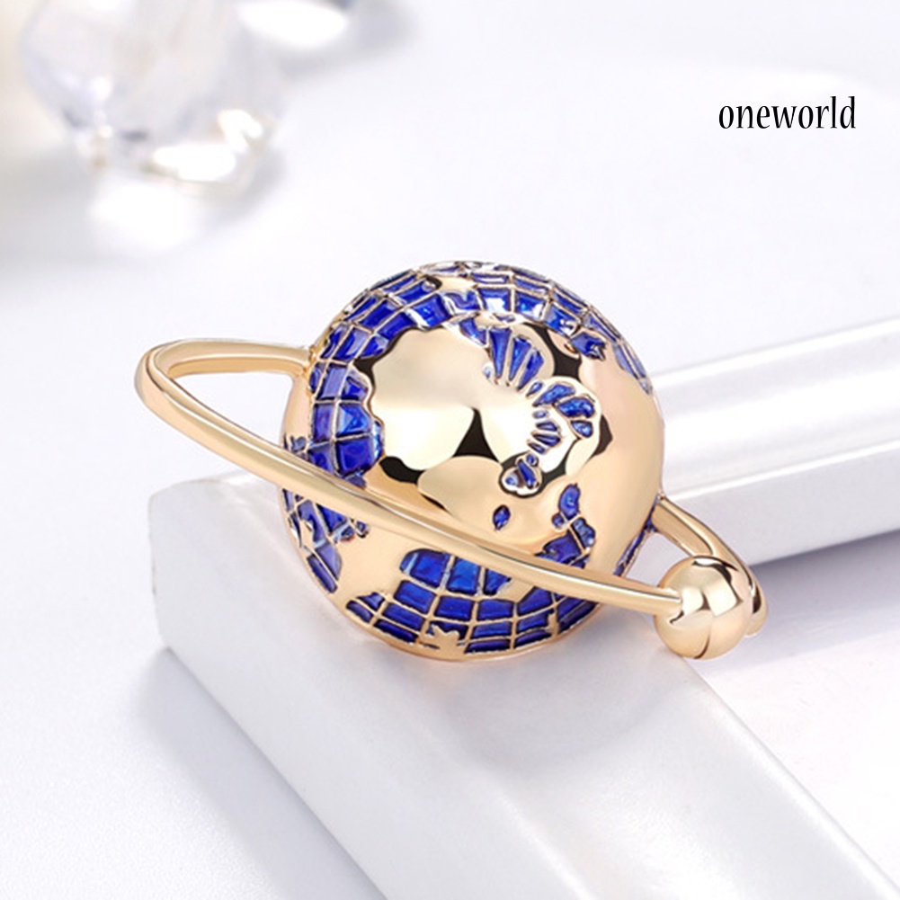 OW@ Fashion Unisex Globe Alloy Enamel Brooch Pin Badge Lapel Denim Jacket Decor