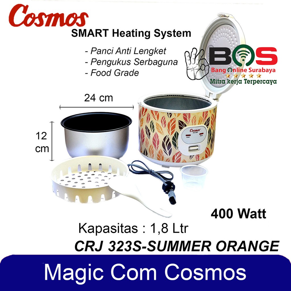 Magic Com Rice Cooker Cosmos 1.8L CRJ 323S CRJ-323S Penanak Nasi