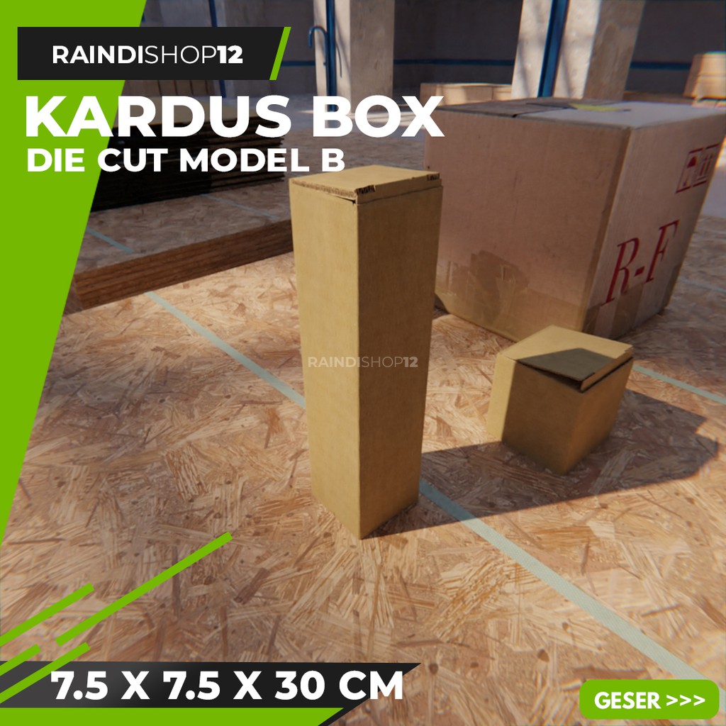 

(MIN 10 PCS) BOX 7.5 X 7.5 X 30 CM KARDUS DIE CUT KOTAK KARTON KEMASAN KADO B