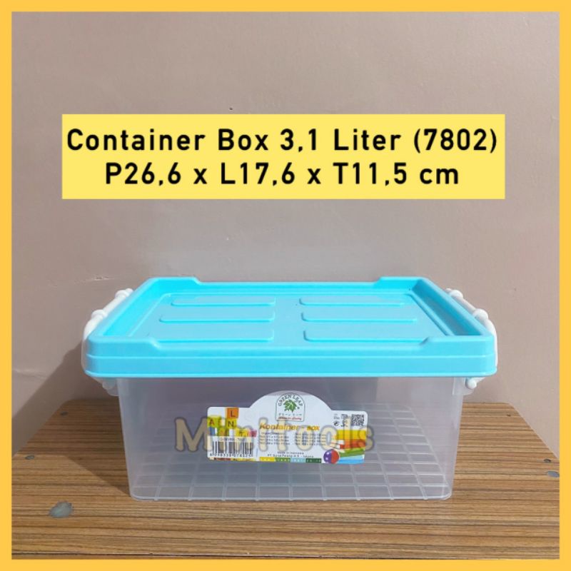 Container Box 3,1 Liter / Kotak Penyimpanan Serbaguna Masker Obat / Green Leaf 7802