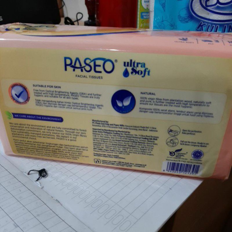 Paseo Ultra soft tisu 100 / 40 sheet 3ply luxurious Tissue Facial lebih lembut sensitve skin (no.138)