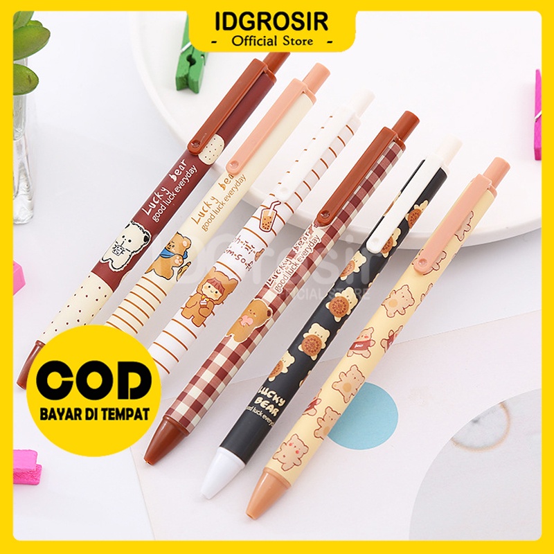 

IDgrosir 6pcs Pena Bolpoin Pulpen Bulpen Cetek Gel Cair 0.5 mm IDG-ST0031