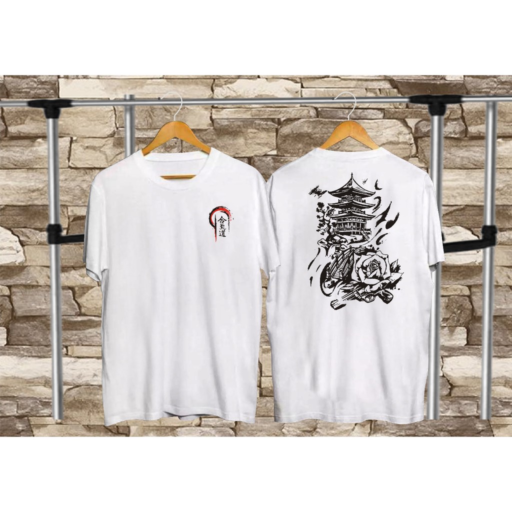 BAJU KAOS DISTRO PRIA TERBARU SAMURAI JEPANG PUTIH/KAOS DESAIN JEPANG