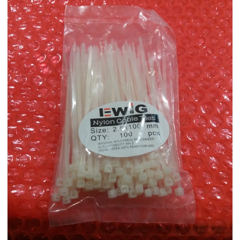 Nylon Cable Ties 10cm Putih Isi @100pcs