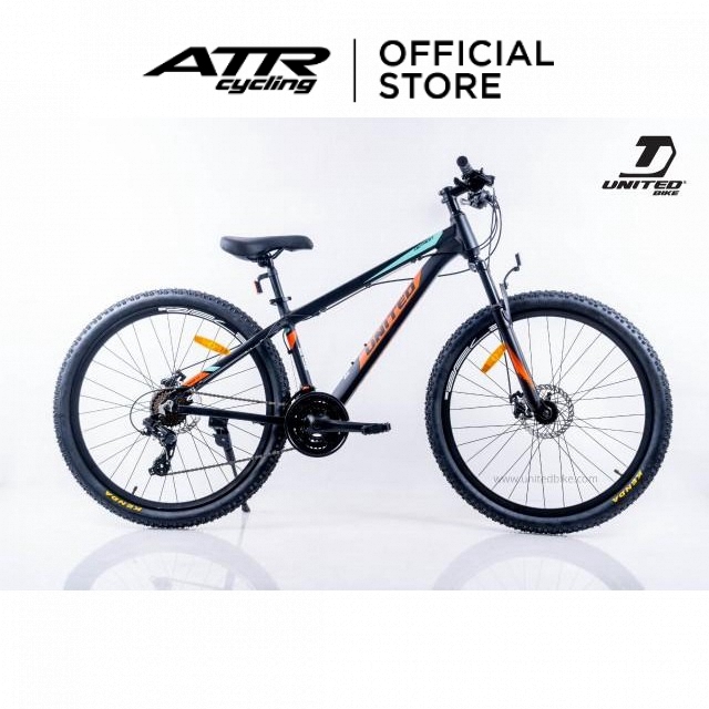 United Bike Sepeda Gunung Detroit Neo 2 (Hitam-Aqua-Orange) MTB