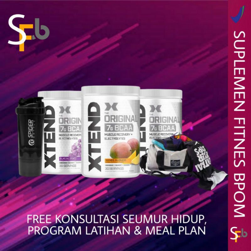 X TEND XTEND BCAA SCIVATION 30 SERVING BCAA POWDER SUPLEMEN FITNES KESEHATAN GYM MAKANAN RECOVERY