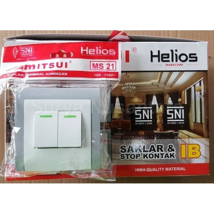Mitsui Saklar Seri / Dobel Inbow Tanam Helios MS 21 IB SNI Original