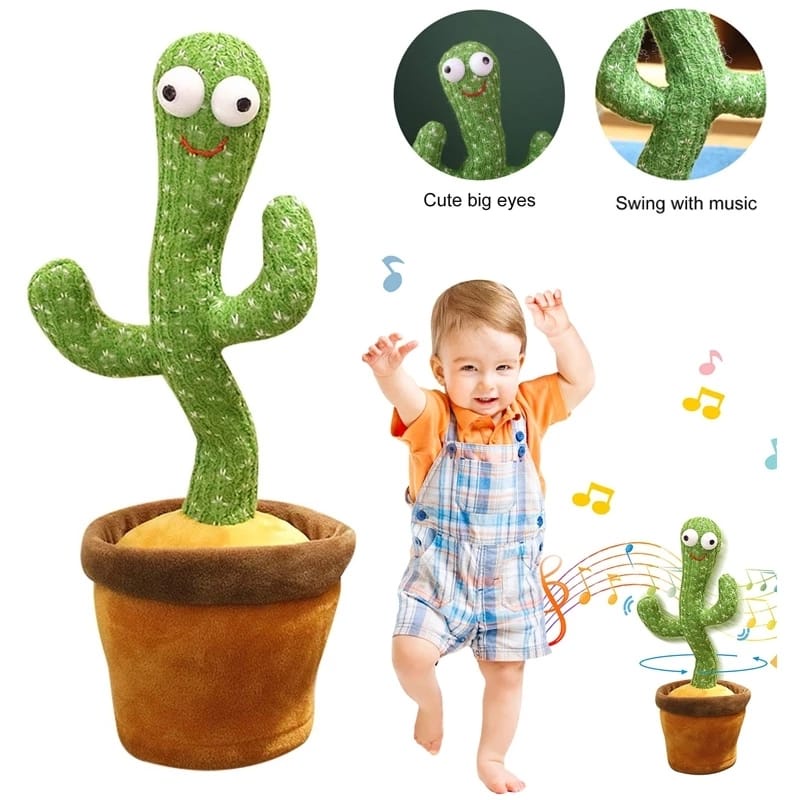 Mainan Kaktus Goyang Gerak Joget Joged Menari cactus dancing recording kaktus led joget usb n batery
