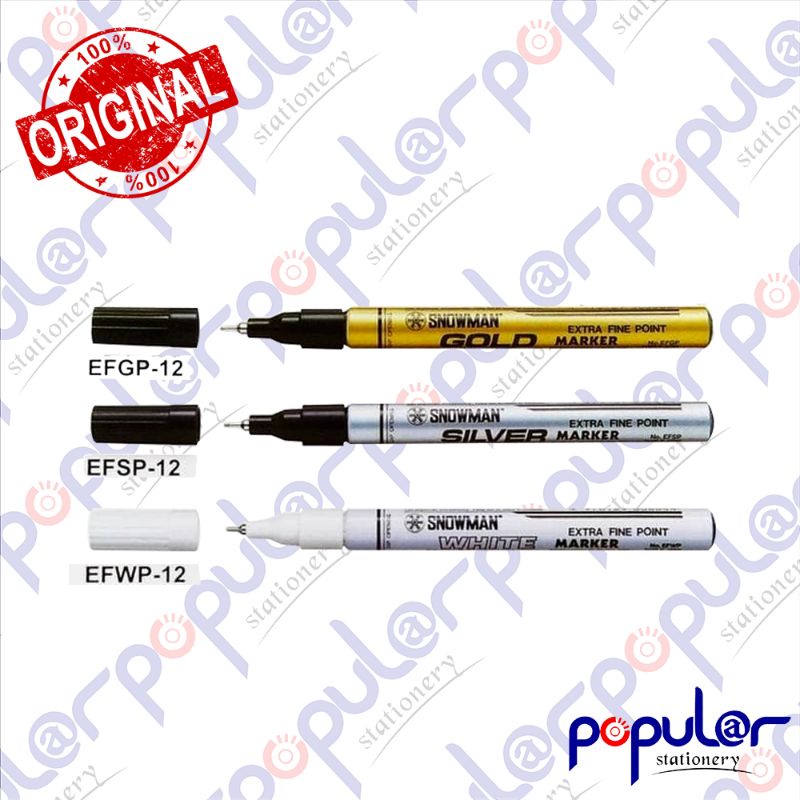 Spidol Snowman White Gold Silver Kecil