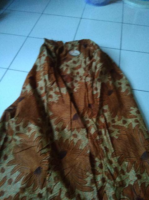 Maxi Cape Batik Sogan Premium Kondangan Modern Casual Kaftan