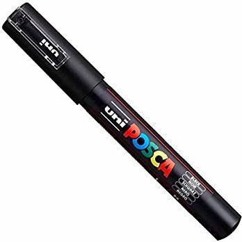 SET 2 PCS FINELINER UNI POSCA PC-1M WHITE & BLACK - FINE POINT MARKER