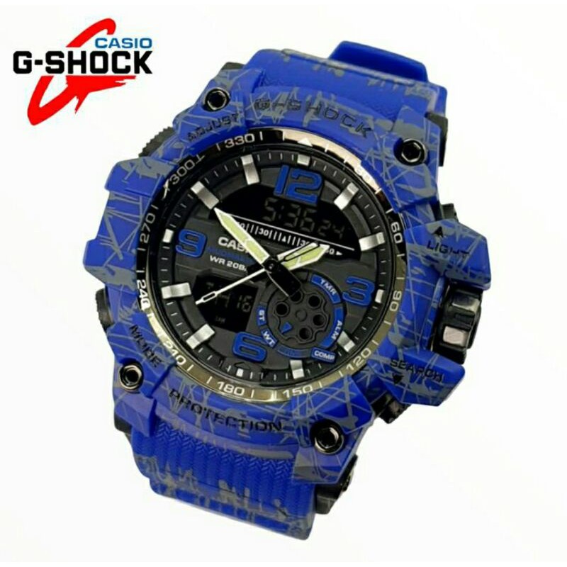 JAM TANGAN PRIA Gshock 2372 strap levis BLUE