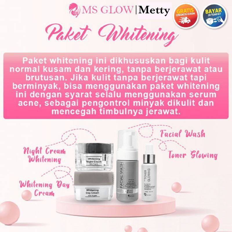 Ms Glow Original Paket Acne / Whitening / Ultimate / Luminous Seller Resmi Skincare BPOM Perawatan Pemutih Wajah Skin Care Manfaat Flek Noda Kusam Kerutan Jerawat Bruntusan Berminyak Cerah Glowing msglow Padang-3