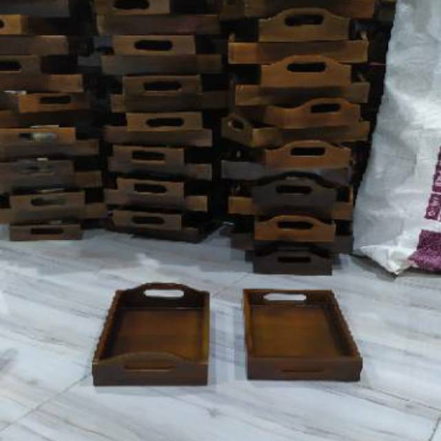 Baki Kayu / Nampan Kayu / Tray Kayu warna WALNUT 28 x 18 cm