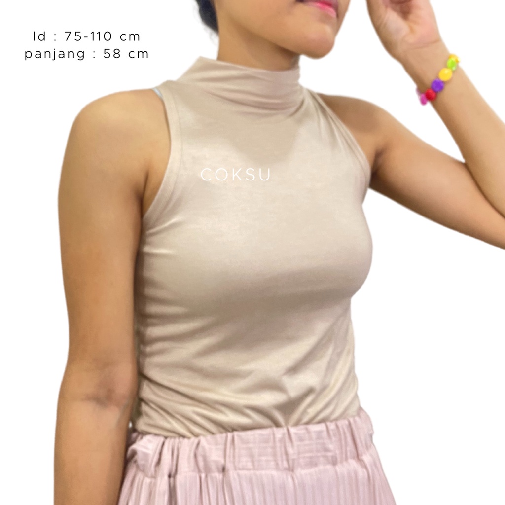 TURTLENECK [ ALLSIZE ] daleman wanita tangan bolong / tanktop turtleneck / daleman lehertinggi