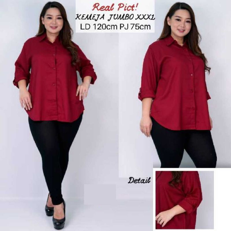 AT708 KEMEJA JUMBO - BAJU KERJA JUMBO - BIG SIZE JUMBO