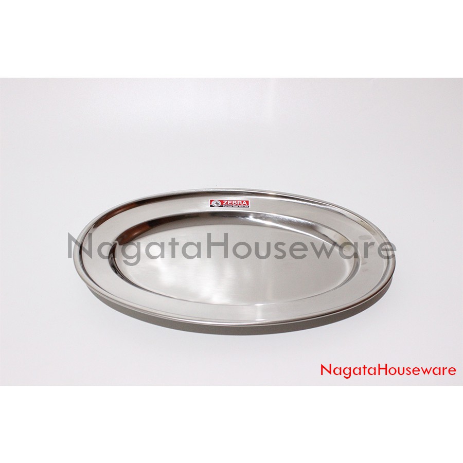 Piring Oval Stainless / Piring Saji Stenlis / Piring Ikan / Piring Restoran Oval Plate Zebra 121036