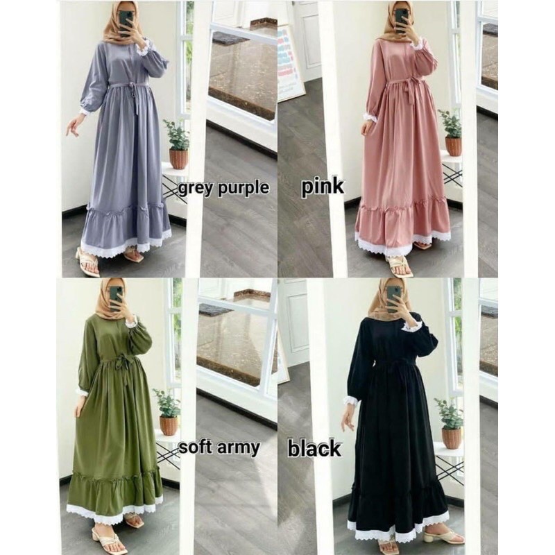 GAMIS SOGAN RENDA MOSCREPE PREMIUM TERMURAH