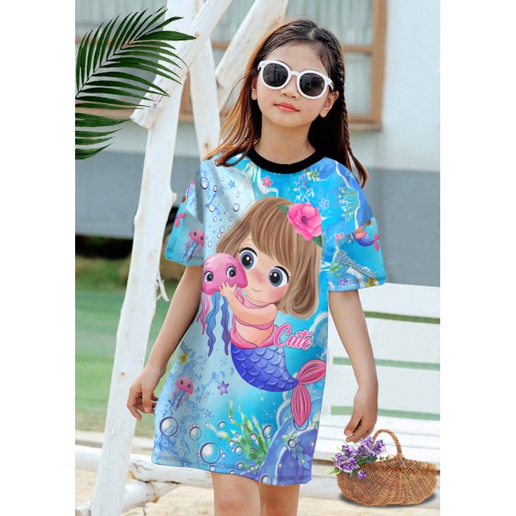 RILLO - DASTER ANAK PEREMPUAN MOTIF FULL PRINT / DRESS UMUR 1-8 TAHUN